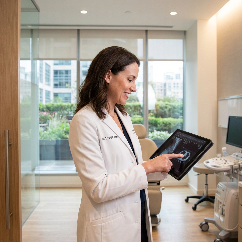 Dentista usando tablet