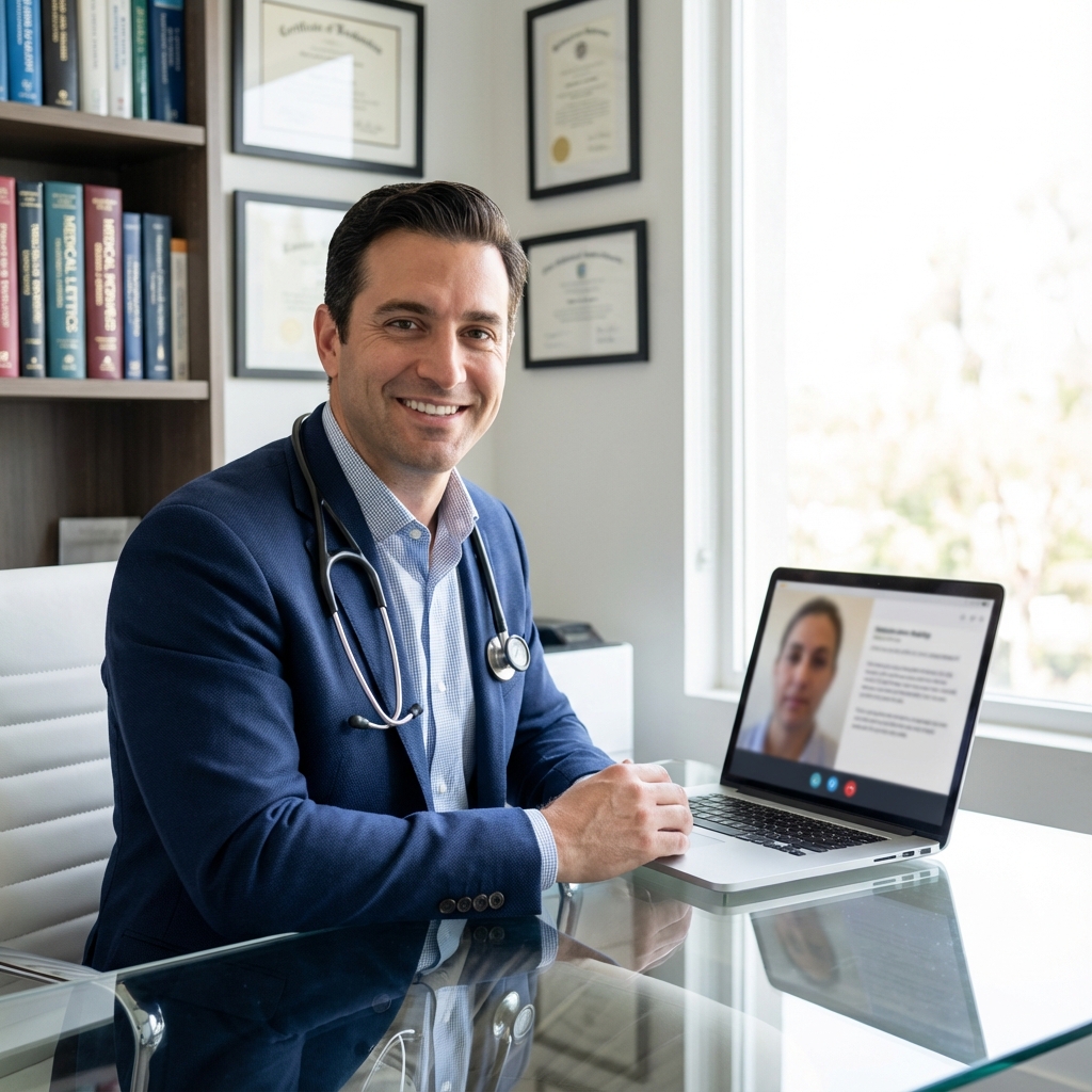 Dentista em teleconsulta